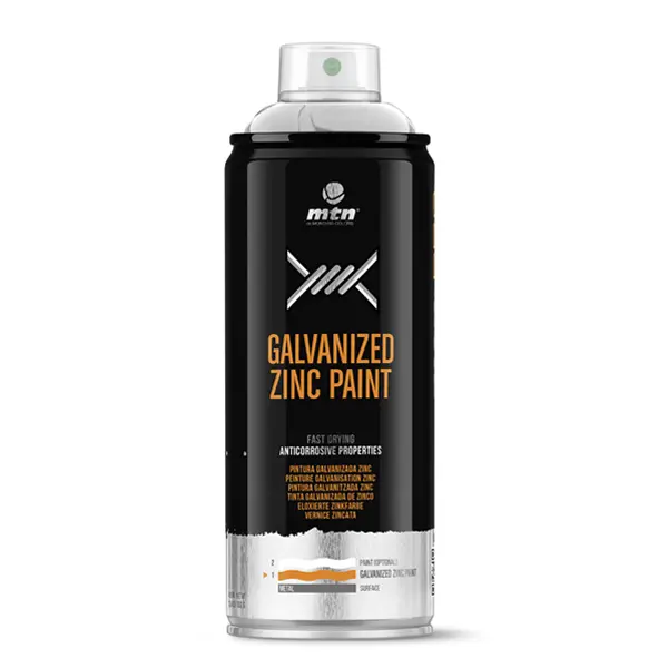 SPRAY PINTURA GALVANIZADA MTN PRO ZINC CLARO 400ML