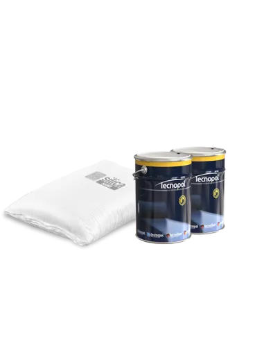 TECNOBLOCK F - Mortero tixotrópico epoxi-cementoso de tres componentes para alisar sustratos húmedos
