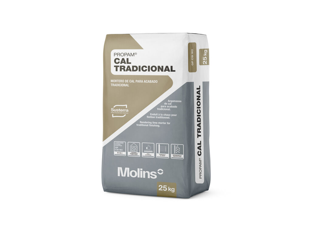 Mortero de Cal Estuco Tradicional Revat 25 Kg